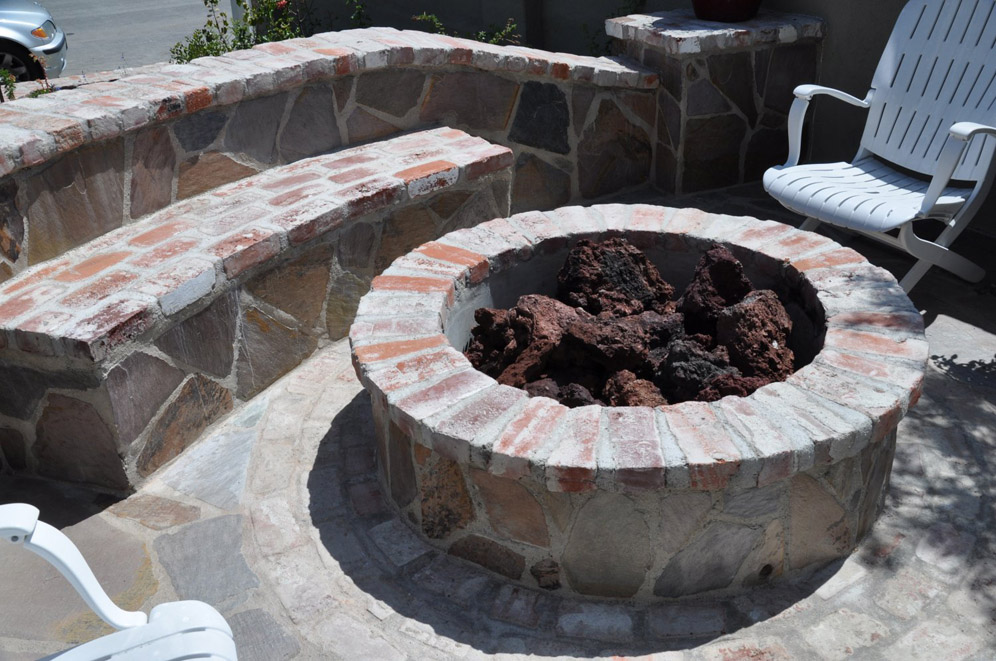 Fire Pit and Stone Seats